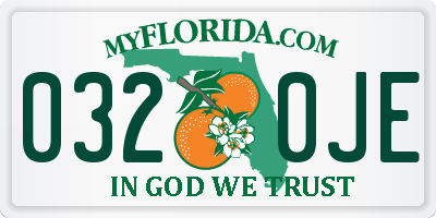 FL license plate 0320JE