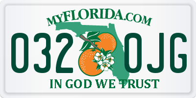 FL license plate 0320JG