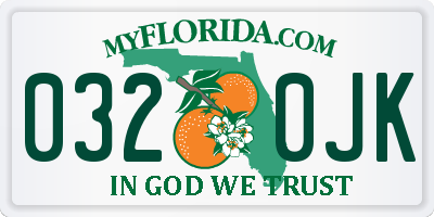 FL license plate 0320JK