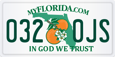 FL license plate 0320JS