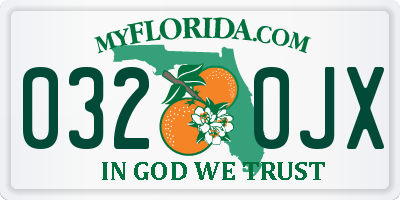 FL license plate 0320JX