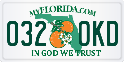 FL license plate 0320KD