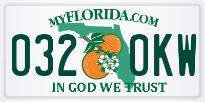 FL license plate 0320KW