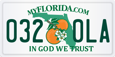 FL license plate 0320LA