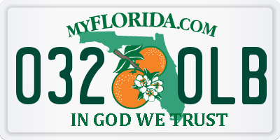 FL license plate 0320LB