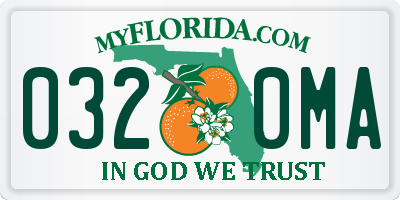 FL license plate 0320MA