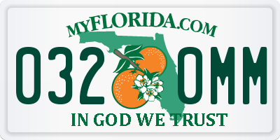 FL license plate 0320MM