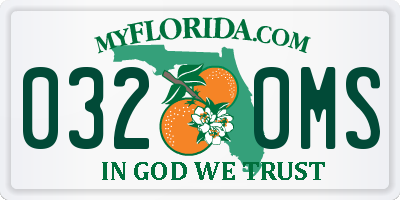 FL license plate 0320MS