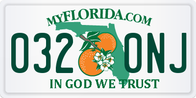 FL license plate 0320NJ