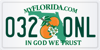FL license plate 0320NL