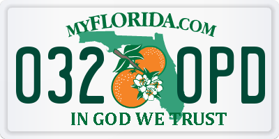 FL license plate 0320PD