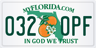 FL license plate 0320PF