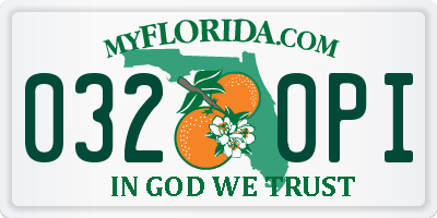 FL license plate 0320PI
