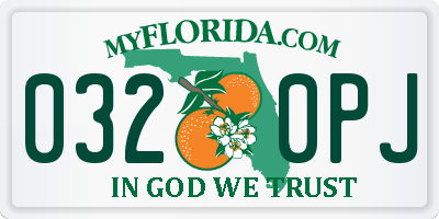 FL license plate 0320PJ