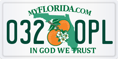 FL license plate 0320PL