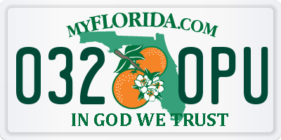 FL license plate 0320PU