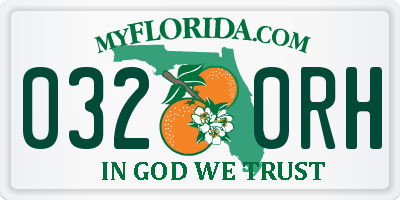FL license plate 0320RH