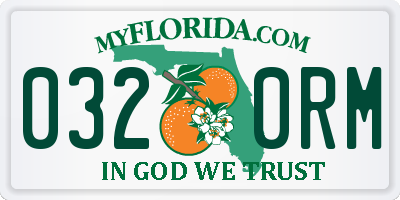 FL license plate 0320RM