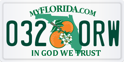 FL license plate 0320RW