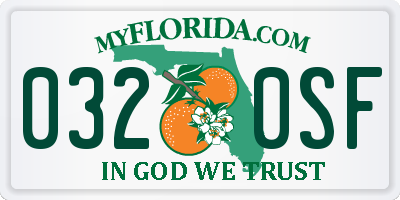 FL license plate 0320SF