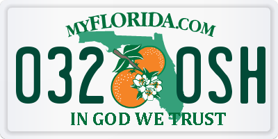 FL license plate 0320SH