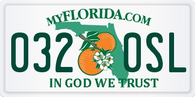 FL license plate 0320SL