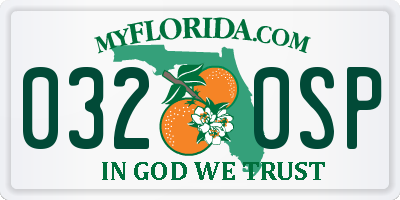 FL license plate 0320SP