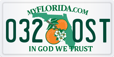 FL license plate 0320ST