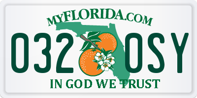 FL license plate 0320SY