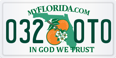 FL license plate 0320TO