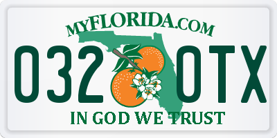 FL license plate 0320TX