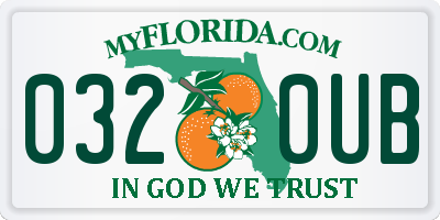 FL license plate 0320UB