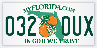FL license plate 0320UX