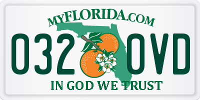 FL license plate 0320VD