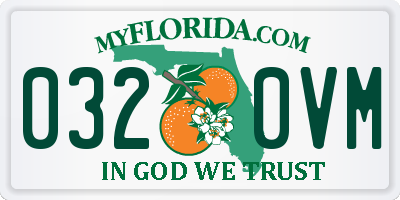 FL license plate 0320VM