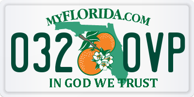 FL license plate 0320VP