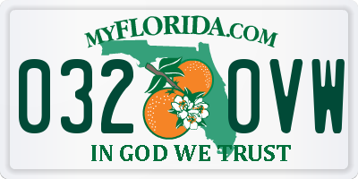 FL license plate 0320VW