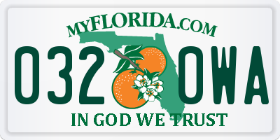 FL license plate 0320WA
