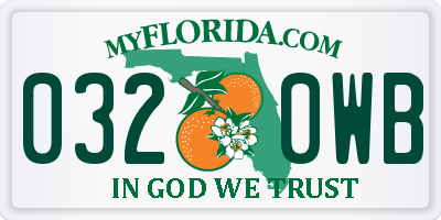 FL license plate 0320WB