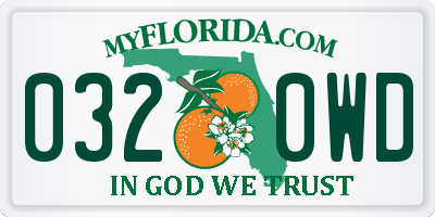 FL license plate 0320WD