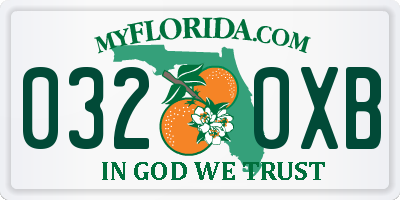 FL license plate 0320XB