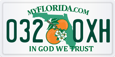 FL license plate 0320XH