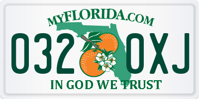 FL license plate 0320XJ