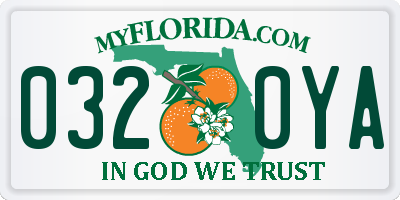 FL license plate 0320YA