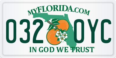 FL license plate 0320YC