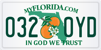 FL license plate 0320YD
