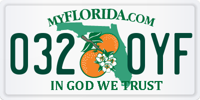FL license plate 0320YF