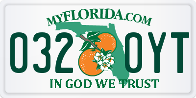 FL license plate 0320YT