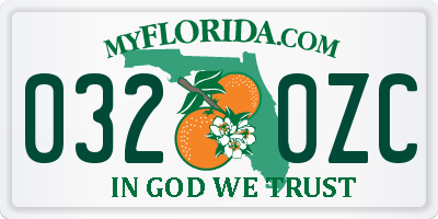 FL license plate 0320ZC