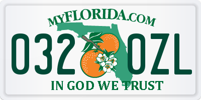 FL license plate 0320ZL